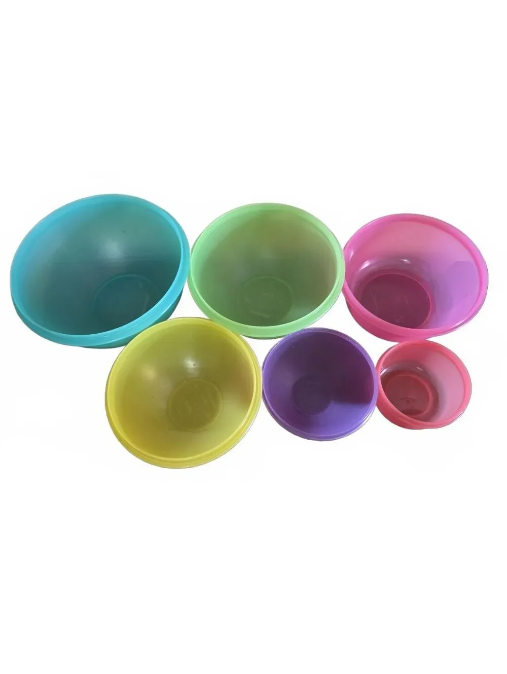 6 Vintage Tupperware Pastel Nesting Mixing Bowls Retro Color